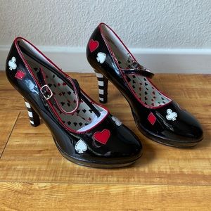 Funtasma Women’s Heart Queen Halloween Costume Heels Black Patent Mary Janes